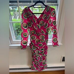 DOLCE & GABBANA Dress Pink Silk Cup Cake Sheath Stretch IT38